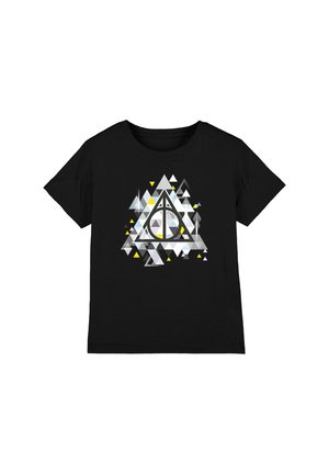 Cotton Soul, HARRY POTTER GEOMETRICAL DEATHLY HALLOWS UNISEX - Print T-shirt - black