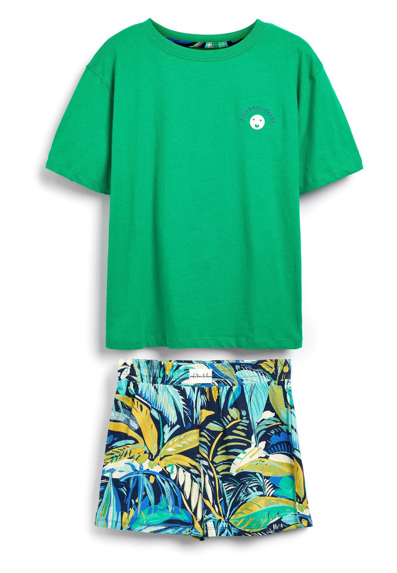 Damen Nachthemden | Next SET Nachtwäsche Set green blue leaf print/blau - EA07019 Damen Nachthemden | Next SET Nachtwäsche Set green blue leaf print/blau - EA07019