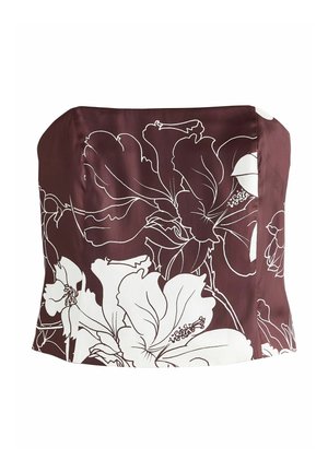 REGULAR FIT - FLORAL BANDEAU  - Felső - burgundy ecru