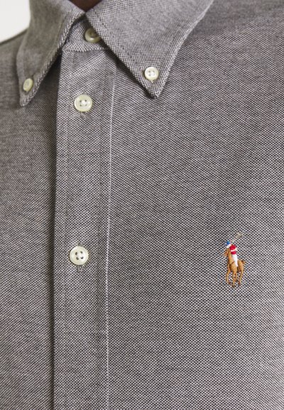 Polo Ralph Lauren HEIDI LONG SLEEVE - Blusa com botões - dark charcoal heather
