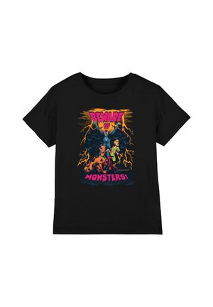Cotton Soul, SCOOBYDOO SHAGGY BEWARE OF MONSTERS UNISEX - Print T-shirt - black