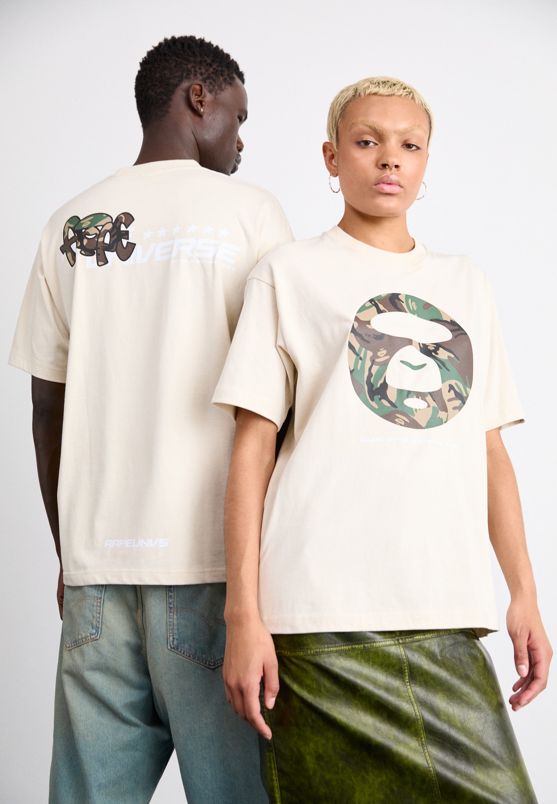 AAPE By A Bathing Ape BASIC TEE UNISEX - Marškinėliai su spaudiniu 