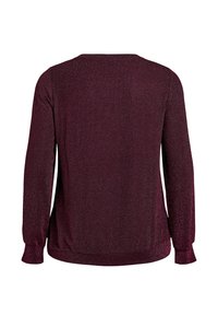 Bordový top s dlhým rukávom s textúrovaným vzorom à la rybia kosť, s okrúhlym výstrihom a elastickými manžetami pre priliehajúci strih.