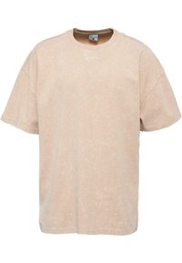 SMALL SIGNATURE HEAVY BOXY  - Tricou basic - taupe