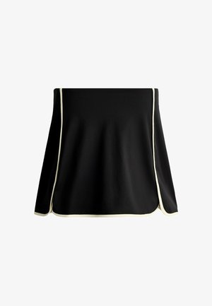 OYSHO, COMFORTLUX SHORT SKIRT WITH CONTRAST PIPING - Sportsnederdel - black