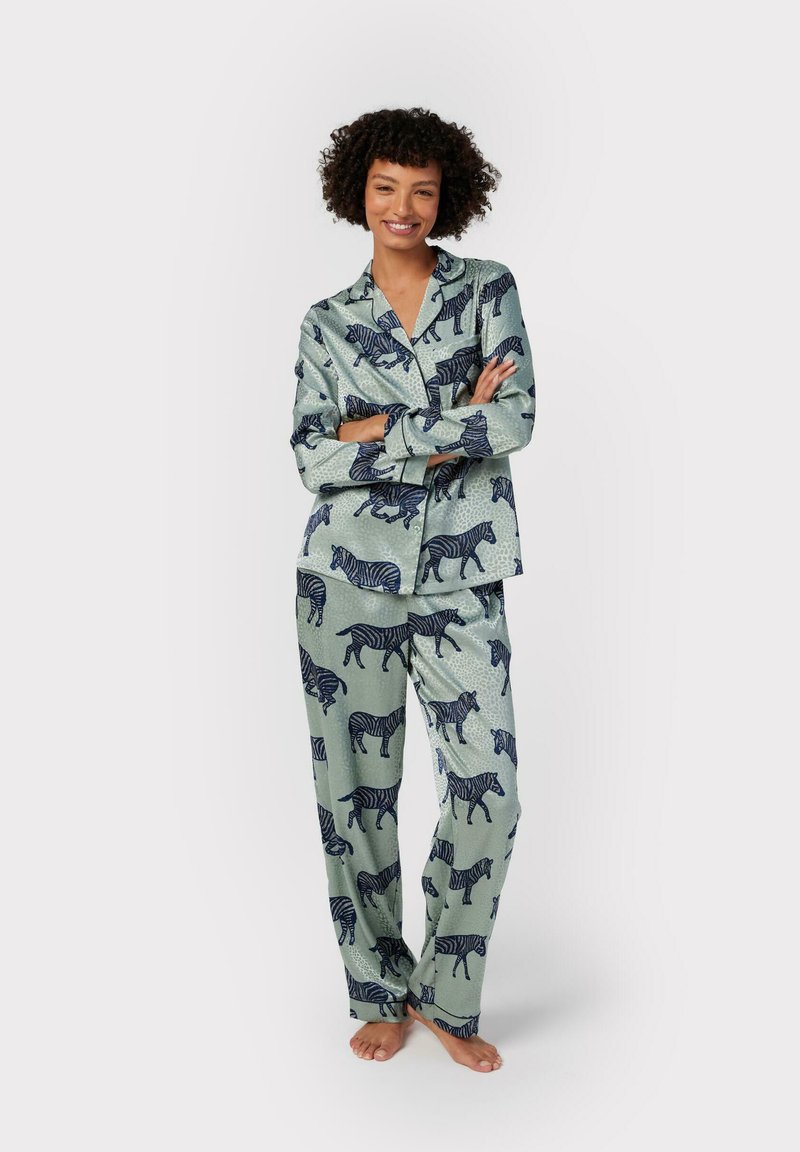 Chelsea Peers - JACQUARD ZEBRA PRINT SET - Pyjamas - green, Enlarge