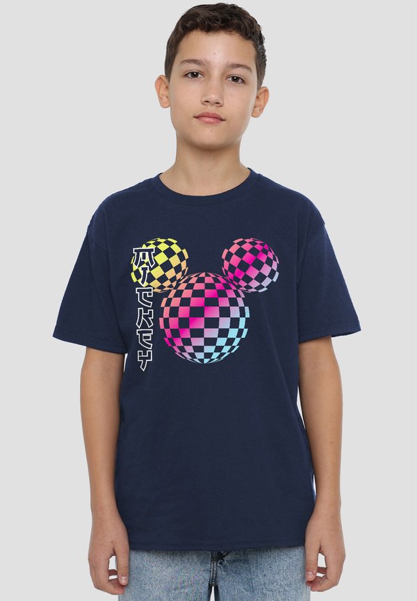 MICKEY MOUSE CHECKERBOARD GRADIENT HEAD - T-Shirt print