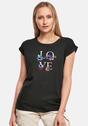 CLASSIC ROLL UP D-LOVE - Print T-shirt - black