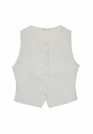 Stradivarius TEXTURED WITH BUTTONS - Vest - stone