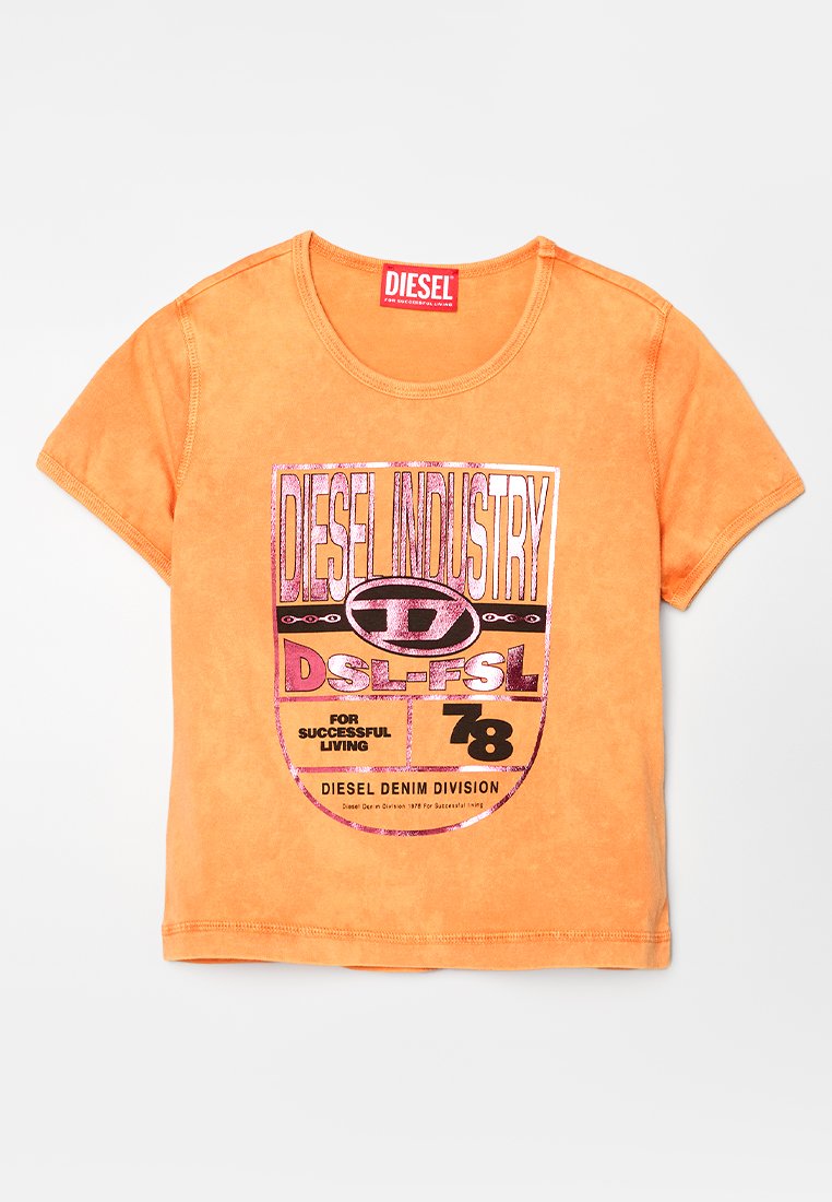 Diesel T-shirt print oranje Diesel T-shirt print oranje