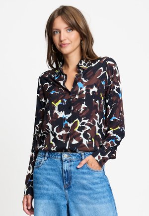 POM Amsterdam, BLOUSE - MILA BOVINE BROWN - Overhemdblouse - multi colour