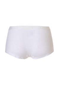 Witte boxershorts gemaakt van zachte stof, met een platte tailleband met reliëflogo. Gladde textuur met een klassieke snit en minimalistisch ontwerp.