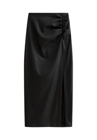 RUCHED MIDI  - Jupe crayon - black