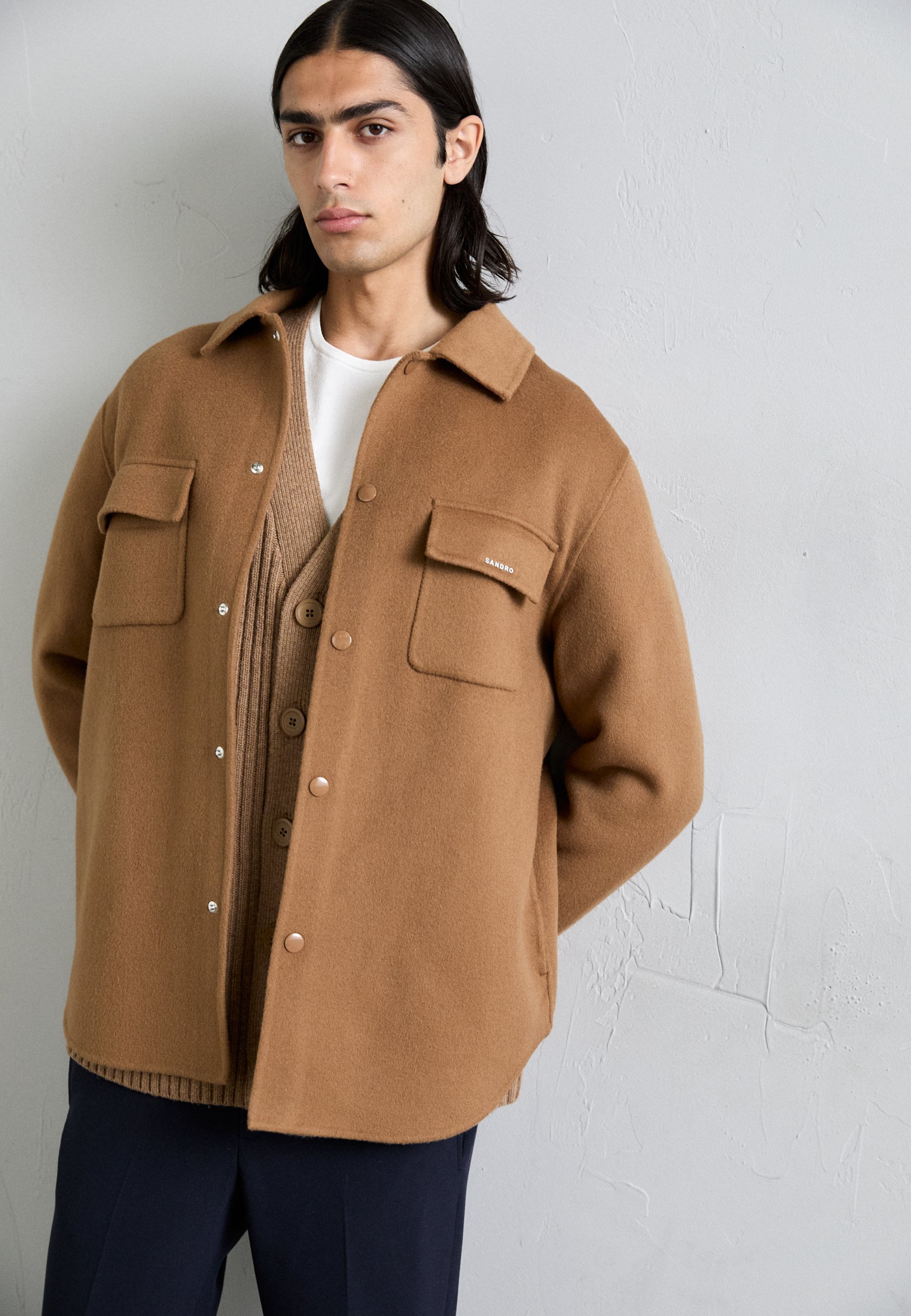 ★パリ発 sandro★ ボタン ウール ショート ジャケット キャメル sandro NEW BETA - Short coat - camel - Zalando