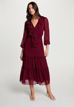 Morgan, MORGAN MORGAN FLOWY LONG DRESS - Shirt dress - bordeaux