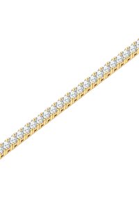 Kuldtooniga käevõru, millel on seotud disain, vaheldumisi selgete ümmarguste vääriskividega, mis lisavad sära. Ühtlane pind kogu ulatuses.