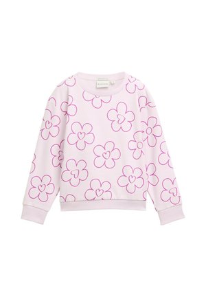 Sweatshirt - neon lilac flower print