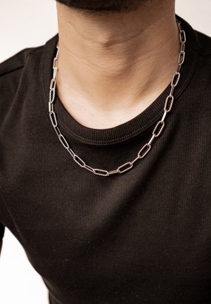 Hey Happiness, TWISTED PAPERCLIP CHAIN - Necklace - silver-coloured