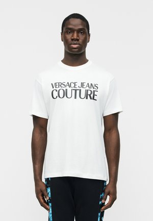 Versace Jeans Couture LOGO RUBBER - T-Shirt print - white
