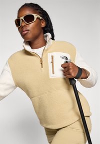 The North Face YUMIORI 1/4 ZIP - Fleecepullover - khaki stone/white dune/utility brown