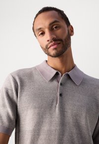 Scotch & Soda TONE ON TONE STRIPED REGULAR FIT - Poloshirt - grey melange