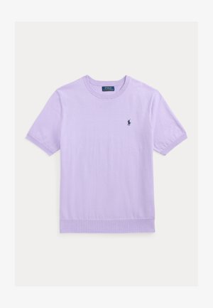 Polo Ralph Lauren, COTTON CREWNECK SHORT-SLEEVE SWEATER - Základné tričko - powder purple