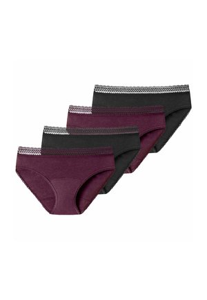 4ER PACK - Slip - schwarz   pflaume
