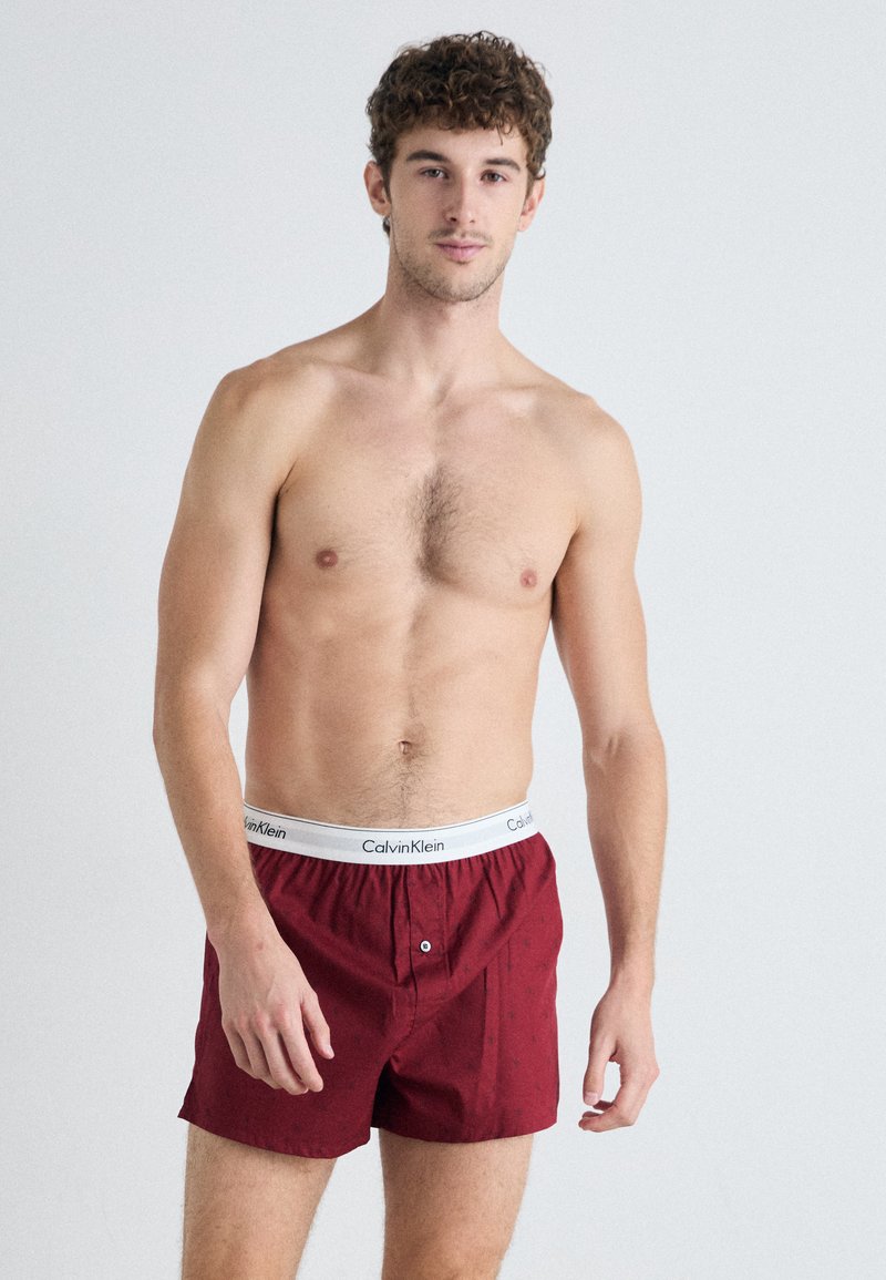 Calvin Klein Underwear BOXER SLIM 2 PACK MODERN COTTON STRETCH - Bokseršorti - black/red