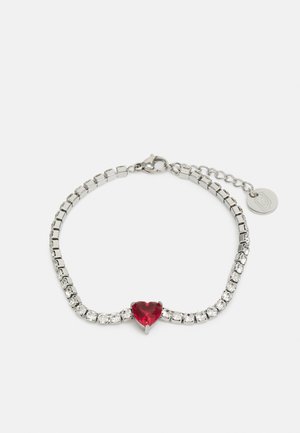 TENNIS BRACELET ESSENTIAL - Bracelet - silver-coloured/red/white