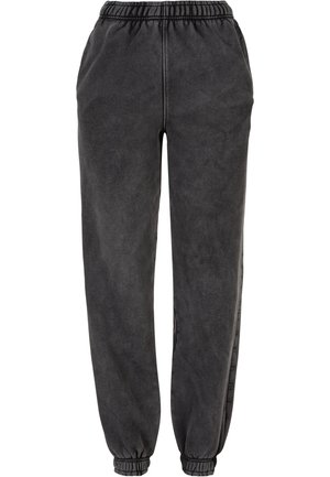 HIGH WAIST STONE WASHED - Jogginghose - black