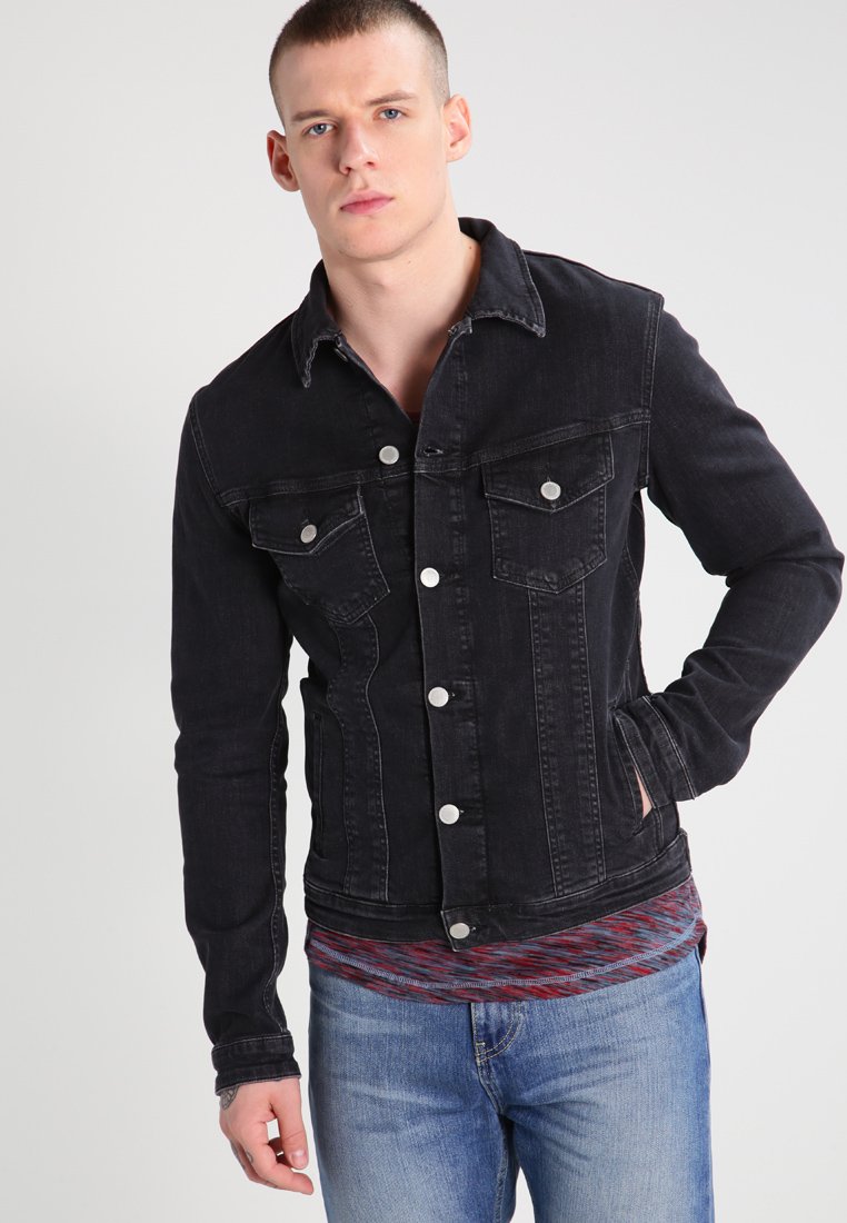 Jack & Jones JJIALVIN Denim jacket black denim/mottled black