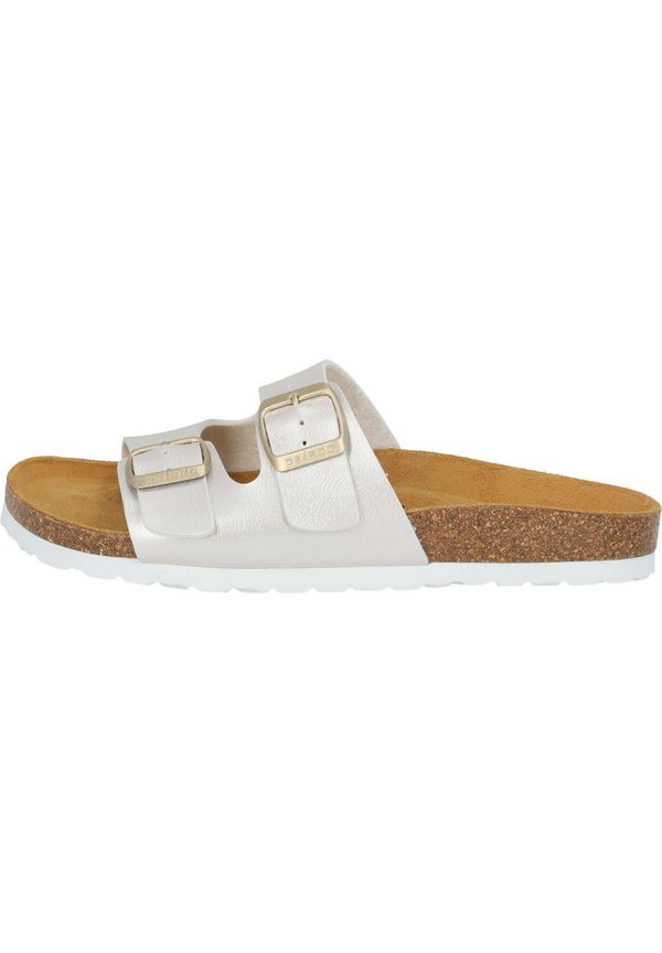 MILOS - Pantolette flach - silber metalic