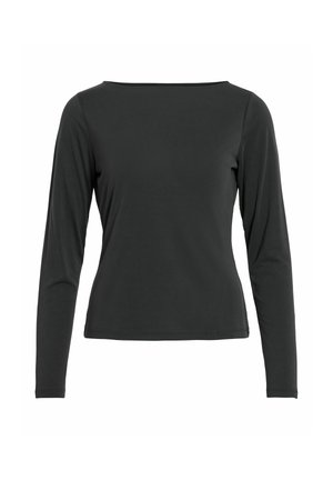 VILA, LONG SLEEVED TOP VIMODALA BOATNECK - T-shirt à manches longues - black