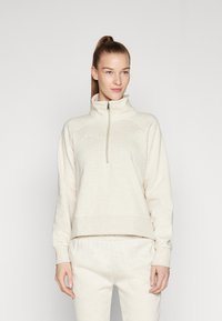Under Armour RIVAL FLEECE - Felpa - oatmeal light heather/white