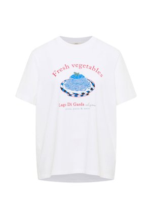 LANIUS, Print T-shirt - bright white