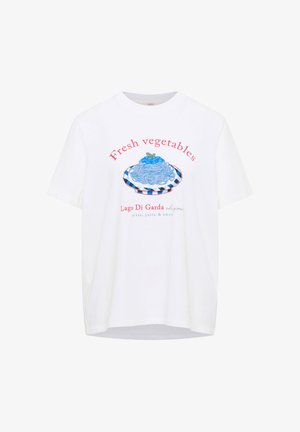 LANIUS, Print T-shirt - bright white