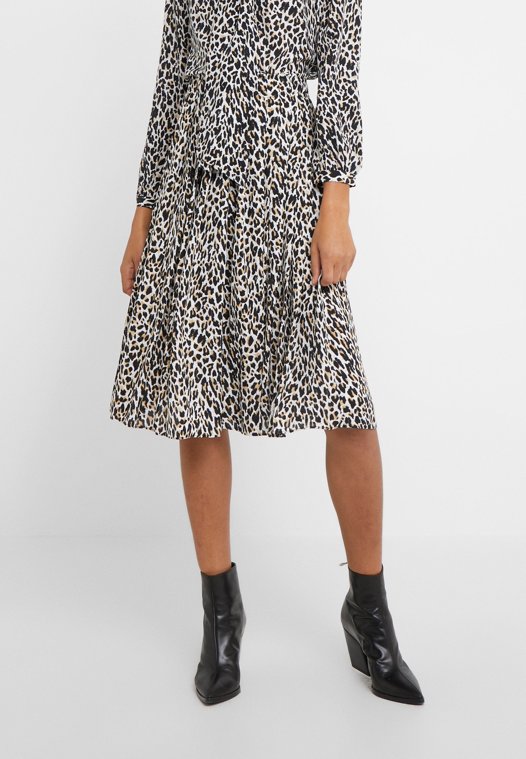 J.CREW OCELOT PLEATED LEOPARD SKIRT A line skjørt J.CREW LEOPARD CARLY DRESS Kjole ocelot multi Zalando.no