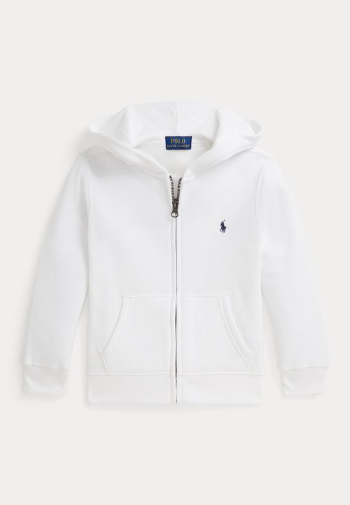 Polo Ralph Lauren HOOD UNISEX - Bluză de molton cu fermoar - white
