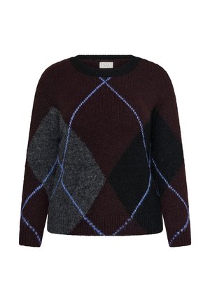 Kaffe Curve, KCKIT - Pullover - grey melange   black check