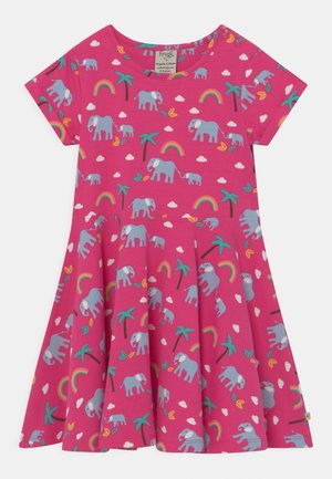 SPRING SKATER RAINBOW ELEPHANTS - Jerseykleid - deep pink