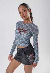 Ed Hardy LONG SLEEVE - Pitkähihainen paita - black checker board