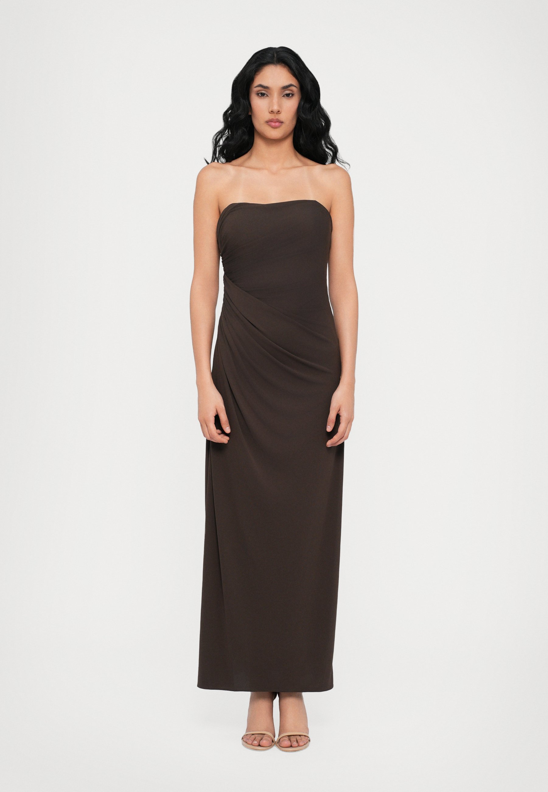 Halston PATRICE MATTE - Cocktail dress / Party dress - double espresso/dark  brown - Zalando