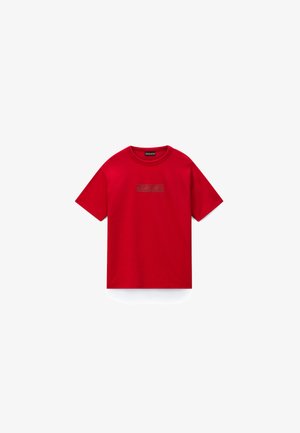 Napapijri, NEW BOX UNISEX - T-shirts print - haute red r1f
