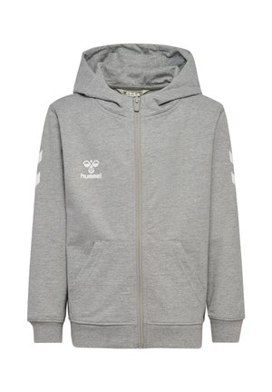 CHEVRON HOODIE - Sweatjakke - grey melange
