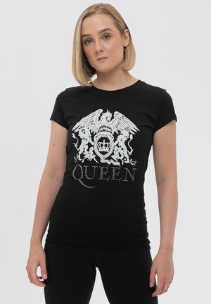 QUEEN DIAMANTE CREST - Print T-shirt - black