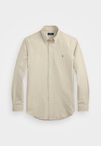 CUSTOM FIT GINGHAM OXFORD SHIRT - Vapaa-ajan kauluspaita - coastal beige/white