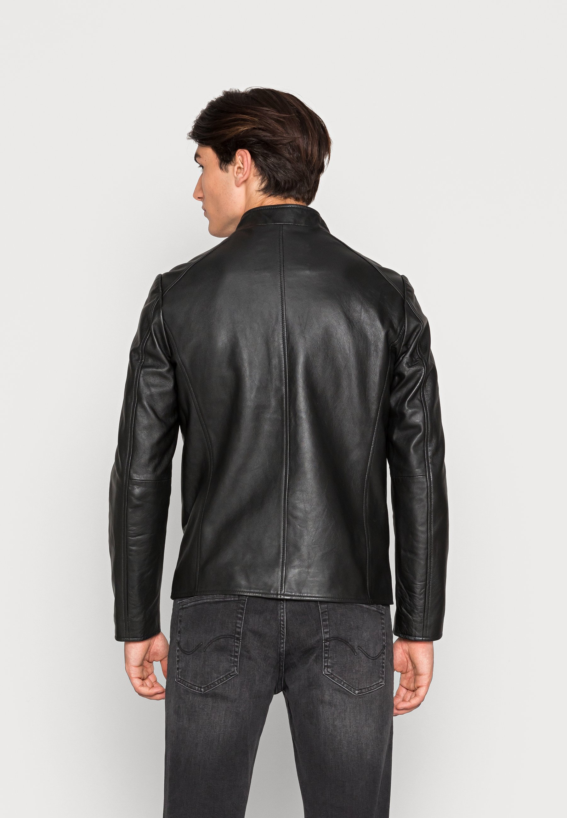 Antony Morato Coat Slim Fit Leather Jacket, Men's, Size: 34, Black