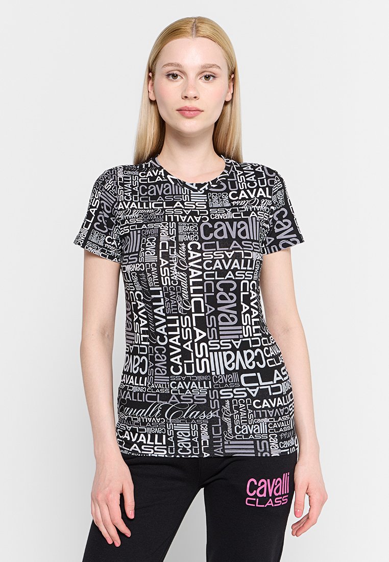 Cavalli Class T-shirt print zwart Cavalli Class T-shirt print zwart