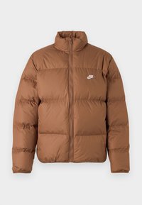 CLUB PUFFER JACKET - Dunjacka - mosswood brown/white