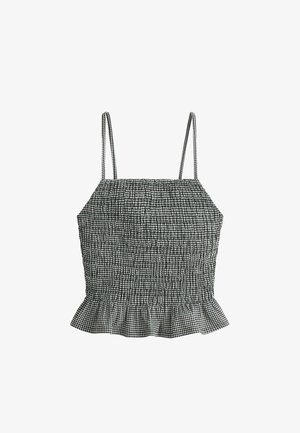 OYSHO, COMFORTLUX SMOCK GINGHAM TANK TOP - Blouse - black